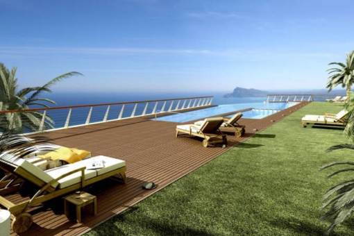Großzügige Terrasse mit beeindruckendem Blick auf das Meer